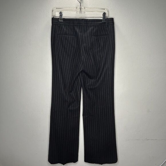 BCBGMAXAZARIA Black w/ Brown & White Pinstripe Wide Leg Zip Up Camilla Pant 2 - Picture 6 of 13